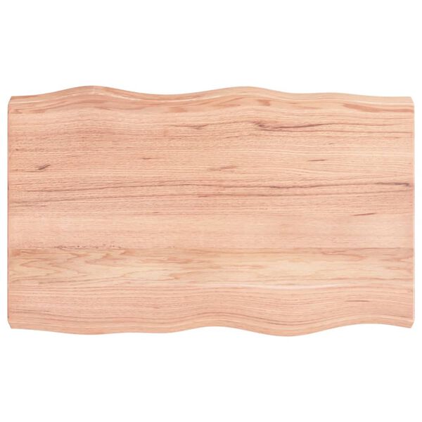 vidaXL Bordplate lysebrun 80x50x(2-6)cm behandlet heltre naturlig kant