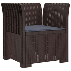 vidaXL 1-seters Stol med Pute Rattan Utseende PP Brun