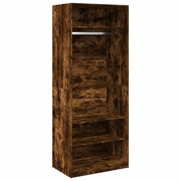 vidaXL Garderobe r&oslash;kt eik 80x50x200 cm konstruert tre