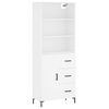 vidaXL Highboard hvit 69,5x34x180 cm konstruert tre