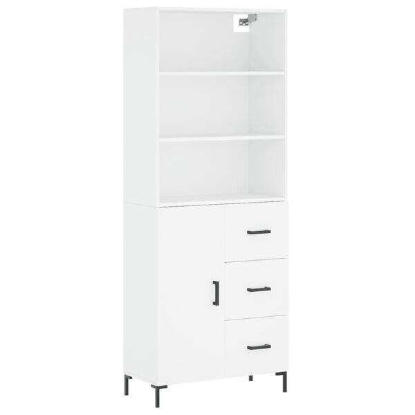 vidaXL Highboard hvit 69,5x34x180 cm konstruert tre