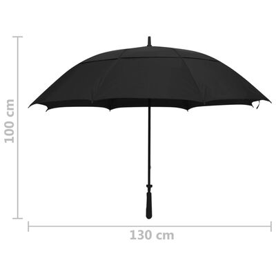 vidaXL Paraply svart 130 cm