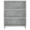 vidaXL Highboard betonggr&aring; 69,5x32,5x180 cm konstruert tre