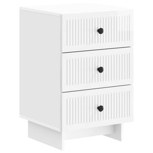 vidaXL Nattbordskap H&oslash;gglans hvit 43 x 41 x 66,5 cm Konstruert tre