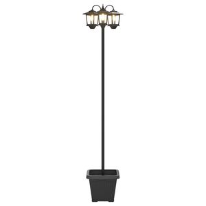 vidaXL 3-hodet lampepost med plantekasse Svart 32 x 32 x 188 cm