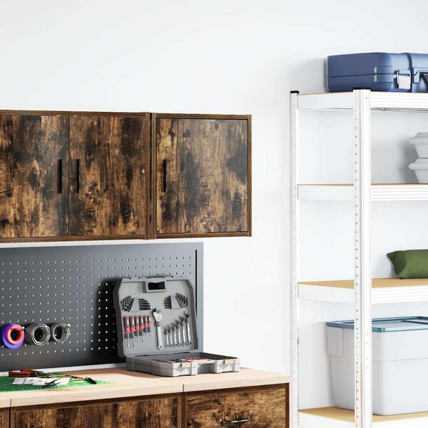 vidaXL Garasje veggskap røkt eik konstruert tre