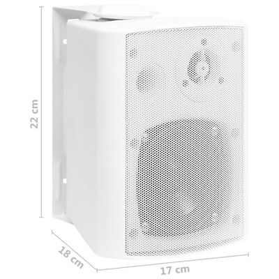 vidaXL Vegghengte stereohøyttalere 2 stk hvit innendørs utendørs 80 W