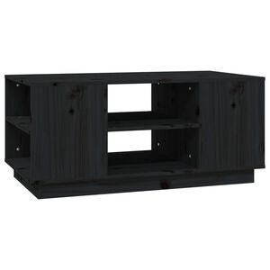 vidaXL Salongbord svart 90x49x40,5 cm heltre furu