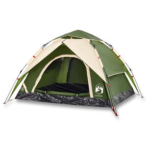 vidaXL Kuppeltelt for camping 3 personer gr&oslash;nn hurtigutl&oslash;ser