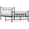 vidaXL Sengeramme i metall med hode- og fotgavl svart 107x203 cm