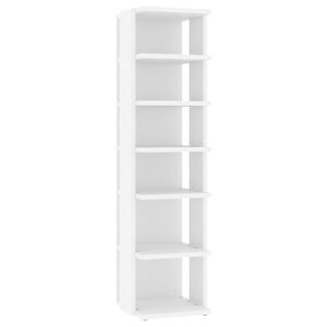 vidaXL Skoskap hvit 27,5x27x102 cm konstruert tre