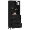 vidaXL Highboard svart 69,5x34x180 cm konstruert tre