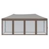 vidaXL Sammenleggbart festtelt med sidevegger gråbrun 3x6 m