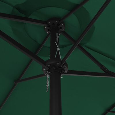 vidaXL Parasoll med aluminiumsstang 460x270 cm grønn