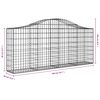 vidaXL Gabionkurver buede 13 stk 200x30x80/100 cm galvanisert jern