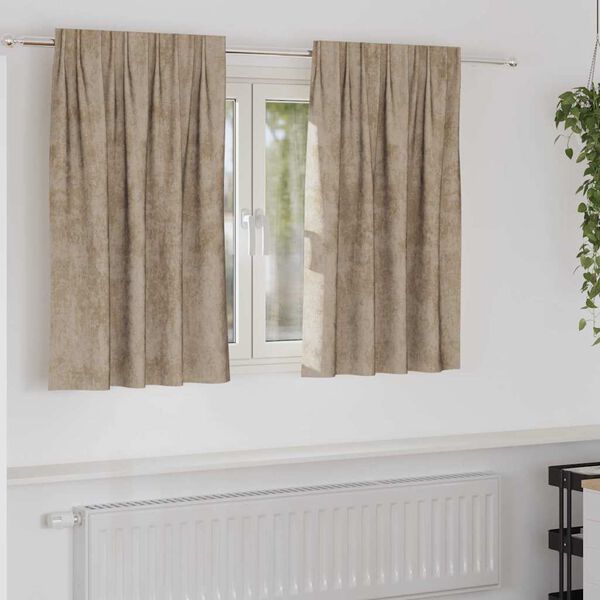 vidaXL Fløyel Gardiner 2 pcs champagne 140 x 140 cm Fløyel
