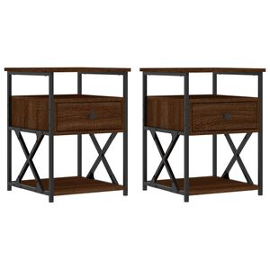 vidaXL Nattbord 2 stk brun eik 40x42x55 cm konstruert tre