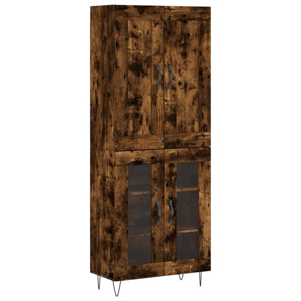 vidaXL Highboard r&oslash;kt eik 69,5x34x180 cm konstruert tre