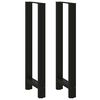 vidaXL Barbordben svart 2 stk 50x(110-111) cm st&aring;l