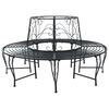 vidaXL Trebens 8-Antall seter &Oslash; 160 x 89 cm St&aring;l Svart Rund