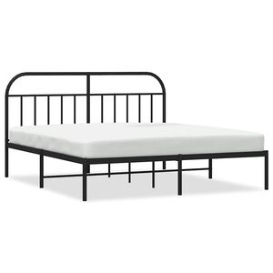 vidaXL Sengeramme i metall med sengegavl svart 183x213 cm
