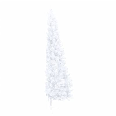 vidaXL Kunstig halvt juletre med fot hvit 210 cm PVC