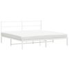vidaXL Sengeramme i metall med hodegavl hvit 183x213 cm