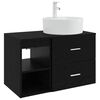vidaXL Baderomsinnredningssett 2 pcs Svart eik Konstruert tre
