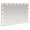 vidaXL LED Sminkespeil Hvit 80 x 10 x 52,5 cm Glass og St&aring;l