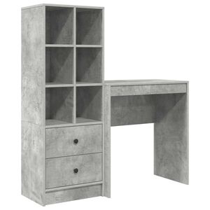 vidaXL Skrivebord Betonggr&aring; 115,5 x 40 x 127 cm 2 stk.