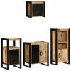 vidaXL Baderomsinnredningssett 4 stk. Brun og svart 55 x 35 x 60 cm