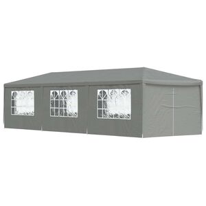 vidaXL Partytelt 900 x 300 x 255 cm Lysegr&aring; PE og st&aring;l