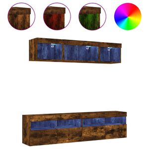 vidaXL Vegghengte TV-enheter 5 deler r&oslash;kt eik konstruert tre