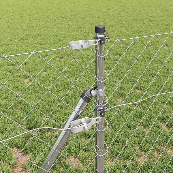 vidaXL Gjerdepåle sølv 10 x 0,4 m (60 x 60 mm mesh) Stål