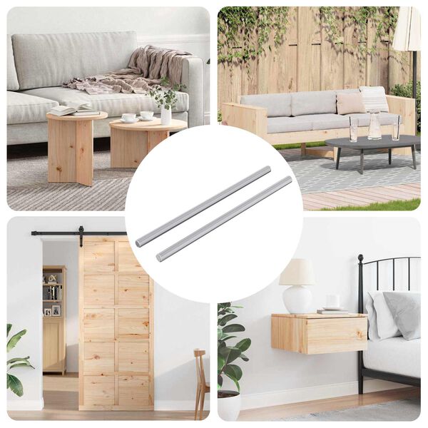 vidaXL Gjengestang 2 pcs s&oslash;lv 6 x 135 mm St&aring;l