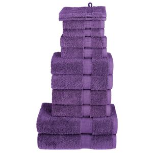 vidaXL Premium h&aring;ndklesett 12 deler SOLUND lilla 600 g/m2
