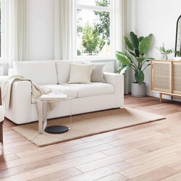 vidaXL Kunstpels Kanin Teppe Olite Gr&aring;brun 80 x 200 cm Polyester