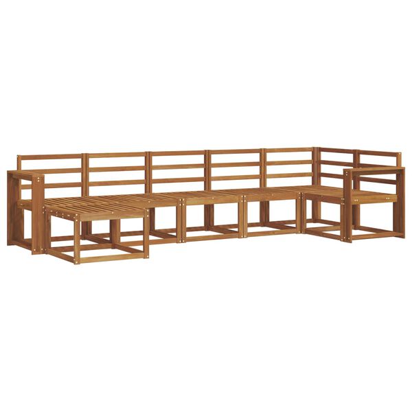 vidaXL Utend&oslash;rs sofa-sett 7 pcs Naturlig Solid akasietre