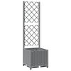 vidaXL Plantekasse med espalier lysegr&aring; 40x40x136 cm PP
