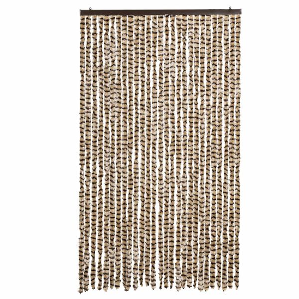 vidaXL Fluegardin beige og brun 118x220 cm chenille