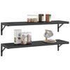 vidaXL Hyllebraketter 4 stk 30x2,5x15,5 cm svart rustfritt stål