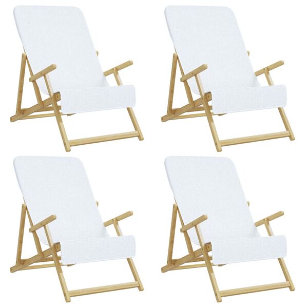 vidaXL Strandh&aring;ndkl&aelig;r 4 stk hvit 60x135 cm stoff 400 GSM