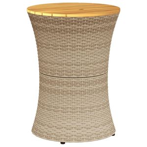 vidaXL Sidebord for hage trommeformet beige polyrotting og heltre