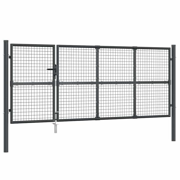 vidaXL Hageport med netting antrasitt 350x125 cm galvanisert st&aring;l