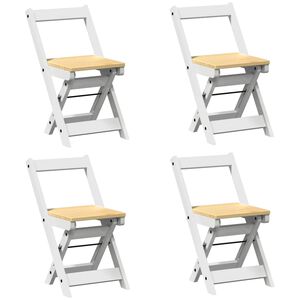 vidaXL Klappstoler 4 stk "Corona" Hvit heltre furu