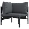 vidaXL Hagesofa Set med pute 6 pcs Svart St&aring;l
