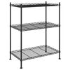 vidaXL Oppbevaringshylle 3 etasjer 60x35x76 cm svart 150 kg