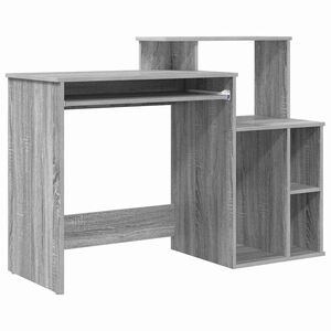 vidaXL Skrivebord Gr&aring; Sonoma 120,5 x 44 x 88,5 cm Konstruert tre