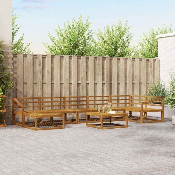vidaXL Utend&oslash;rs sofa-sett 8 pcs Naturlig Solid akasietre