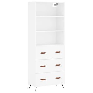 vidaXL Highboard hvit 69,5x34x180 cm konstruert tre